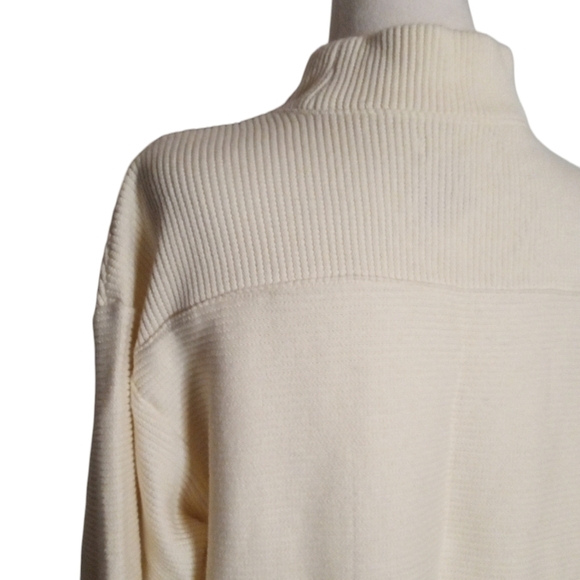 Madewell Antique Cream Beer Funnel Neck Chunky Knit Women Sweater Large - Picture 9 of 12